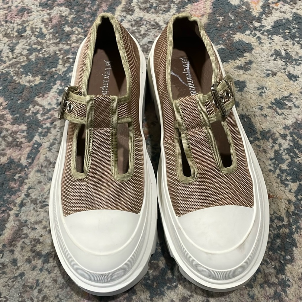 Jeffrey Campbell Marley tan canvas Platforms 
Brand new